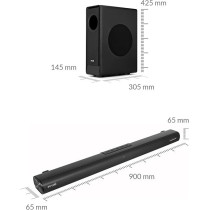 Evvoli 2.1Ch Soundbar With Wireless Subwofer, Bluetooth And LED Display, 240W, Black, EVAUD-SB241B