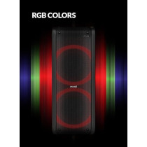 Evvoli Portable Party Speaker Bluetooth With Two Wireless Mic And Colorful LED Dazzled Lights, 80W, Black, EVAUD-PT80B