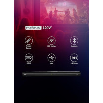 Evvoli 2.0Ch Single Soundbar With Bluetooth And LED Display, 120W, Black, EVAUD-SB120B