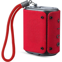Evvoli 5 Watts Water-Resistant Indoor And Outdoor Bluetooth Speaker With A Built-In Microphone, Red, EVAUD-MB5A