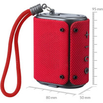 Evvoli 5 Watts Water-Resistant Indoor And Outdoor Bluetooth Speaker With A Built-In Microphone, Red, EVAUD-MB5A