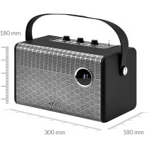 Evvoli Portable Wireless Retro Bluetooth Speaker With 50W Heavy Bass Speaker For Home, Outdoor, Office And Party, Black, EVAUD-RB51A