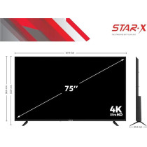 Star-X 75 Inch 4K UHD Smart LED TV Official Android With Google Assistant, Dolby Audio, Built In Receiver, Black, 75UH680V