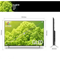 Evvoli 50 Inch 4K QLED Android Smart TV Frameless, Black, 50EV250QA