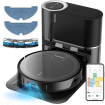 Proscenic X1 Robot Vacuum Cleaner with Mop, 3000pa, Integrated LiDAR Navigation Robot with the 2.5L Self-Emptying Technology, APP And Alexa Control for Cleaning Pet Hair/Dust/Hard Floor/Low Pile Carpet, Black, 1 Year Warranty