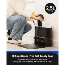 Proscenic X1 Robot Vacuum Cleaner with Mop, 3000pa, Integrated LiDAR Navigation Robot with the 2.5L Self-Emptying Technology, APP And Alexa Control for Cleaning Pet Hair/Dust/Hard Floor/Low Pile Carpet, Black, 1 Year Warranty