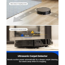 Proscenic X1 Robot Vacuum Cleaner with Mop, 3000pa, Integrated LiDAR Navigation Robot with the 2.5L Self-Emptying Technology, APP And Alexa Control for Cleaning Pet Hair/Dust/Hard Floor/Low Pile Carpet, Black, 1 Year Warranty