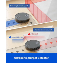 Proscenic V10 Robot Vacuum Cleaner 2 in 1 PathPro Laser Assisted Navigation Sonic Washer App/Alexa/Siri/IFTTT Control Ideal for Carpets/Floors/Pet, Black, 1 Year Warranty
