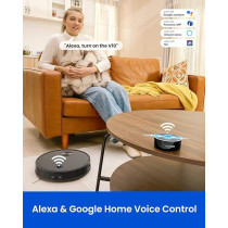Proscenic V10 Robot Vacuum Cleaner 2 in 1 PathPro Laser Assisted Navigation Sonic Washer App/Alexa/Siri/IFTTT Control Ideal for Carpets/Floors/Pet, Black, 1 Year Warranty