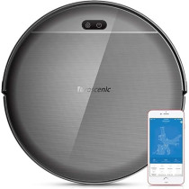 Proscenic 800T Robotic Vacuum Cleaner, Supports Alexa Voice Control And Phone App Control, Eletric Water Tank Can Control The Water Seeping Speed, Ultra Silent Wet Mopping, 350Ml Capacity, Black, 1 Year Warranty