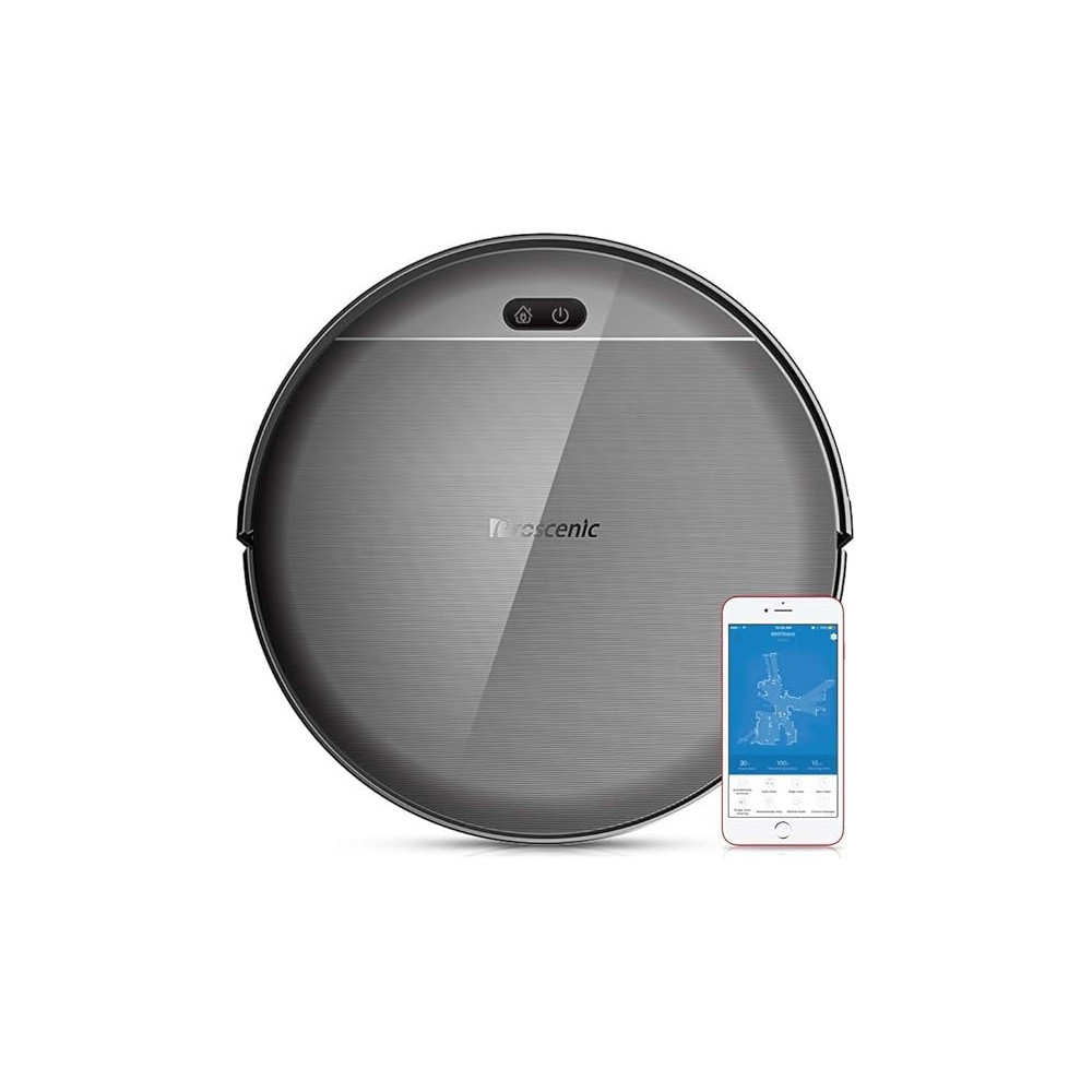 Proscenic 800T Robotic Vacuum Cleaner, Supports Alexa Voice Control And Phone App Control, Eletric Water Tank Can Control The Water Seeping Speed, Ultra Silent Wet Mopping, 350Ml Capacity, Black, 1 Year Warranty
