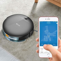 Proscenic 800T Robotic Vacuum Cleaner, Supports Alexa Voice Control And Phone App Control, Eletric Water Tank Can Control The Water Seeping Speed, Ultra Silent Wet Mopping, 350Ml Capacity, Black, 1 Year Warranty
