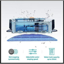 Proscenic 800T Robotic Vacuum Cleaner, Supports Alexa Voice Control And Phone App Control, Eletric Water Tank Can Control The Water Seeping Speed, Ultra Silent Wet Mopping, 350Ml Capacity, Black, 1 Year Warranty