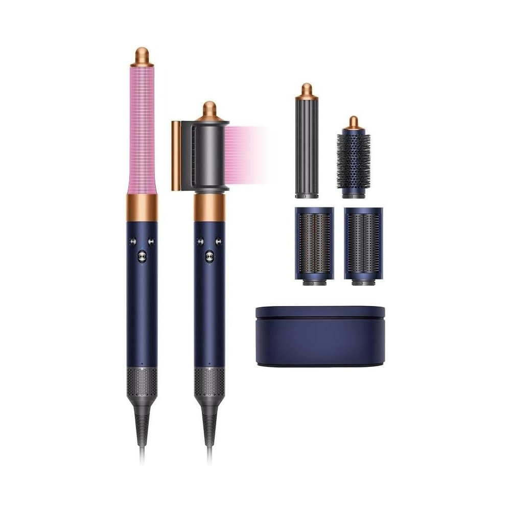 Dyson Airwrap Complete Long Curling Iron With 6 Accessories Prussian Blue/Rich Copper, HS05, Blue/Rose, 1 Year Warranty