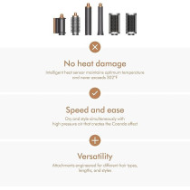 Dyson Airwrap Multi-Styler Complete Long, Nickel/Copper, Blue/Rose, 1 Year Warranty