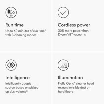 Dyson V12 Detect Slim Cordless Vacuum Cleaner, Yellow/Iron, Silver, 1 Year Warranty