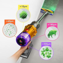 Dyson V12 Detect Slim Total Clean Cord-Free Vacuum Cleaner, 0.35 Liter, Disk, Silver, 1 Year Warranty