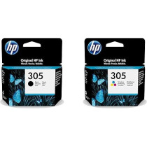 HP Genuine 305 Black And Tri-Colour Ink Cartridge, 3YM61AE, 3YM60AE