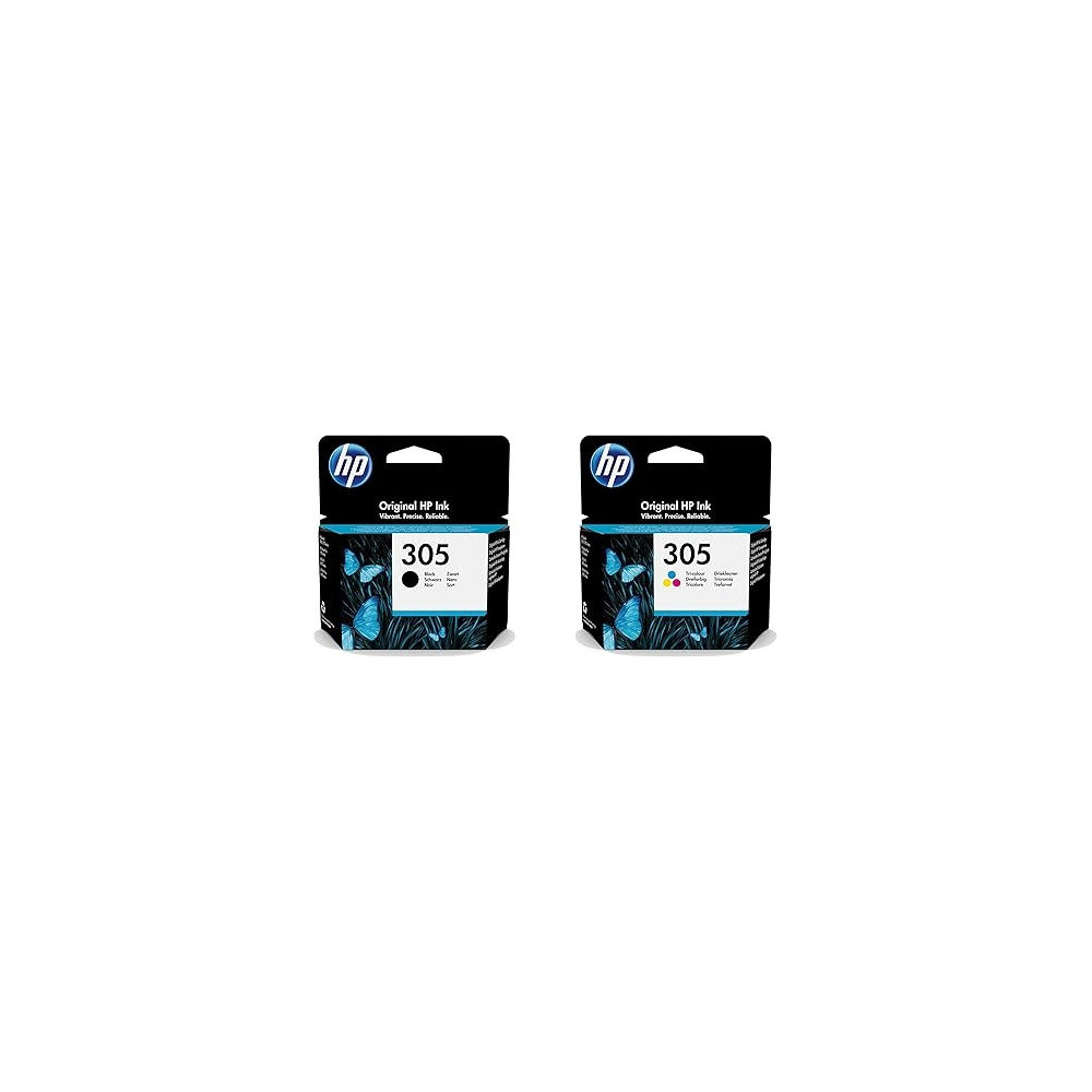 HP Genuine 305 Black And Tri-Colour Ink Cartridge, 3YM61AE, 3YM60AE
