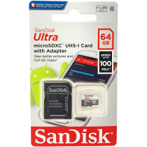 Sandisk Ultra UHS-I Class 10 Micro SDXC Card, 64 GB, SDSQUNS-064G-GN3MN