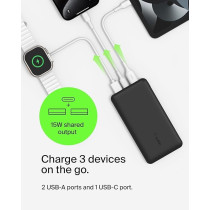 Belkin USB C Portable Charger 20000 Mah, 20K Power Bank With Type Input Output Port And 2 A Ports Included To Cable For Iphone, Galaxy, More, Black