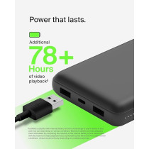 Belkin USB C Portable Charger 20000 Mah, 20K Power Bank With Type Input Output Port And 2 A Ports Included To Cable For Iphone, Galaxy, More, Black