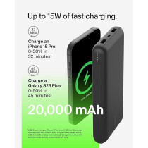Belkin USB C Portable Charger 20000 Mah, 20K Power Bank With Type Input Output Port And 2 A Ports Included To Cable For Iphone, Galaxy, More, Black
