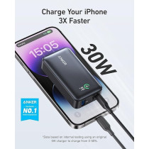 Anker 3.0 Portable Charger with PD 30W Max Output 10,000 mAh Power Bank, Black