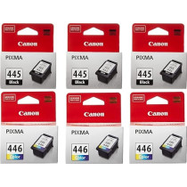 Canon PG-445/CL-446 BK/C/M/Y Ink Cartridge Multipack, 3 Pack, Black, Medium