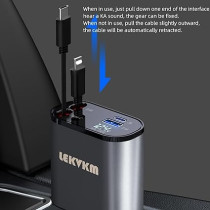 Lekvkm Fast Car Charger 4 Ports Car Charger Adapter Fast Charging Car Cigarette Lighter Plug For iPhone Type-C Plus iPhone, Samsung, Huawei