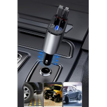 Lekvkm Fast Car Charger 4 Ports Car Charger Adapter Fast Charging Car Cigarette Lighter Plug For iPhone Type-C Plus iPhone, Samsung, Huawei