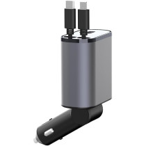 Lekvkm Fast Car Charger 4 Ports Car Charger Adapter Fast Charging Car Cigarette Lighter Plug For iPhone Type-C Plus iPhone, Samsung, Huawei