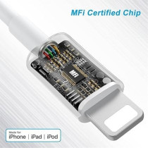 Tortoise Look MFi Certified 20W USB C Fast Charger Plug Cable For All iPhone Device, White