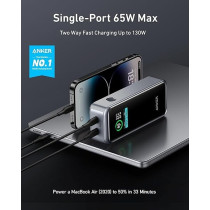 Anker Prime 12,000 mAh 2-Port Portable Charger With 130W Output Power Bank, Black