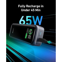 Anker Prime 12,000 mAh 2-Port Portable Charger With 130W Output Power Bank, Black