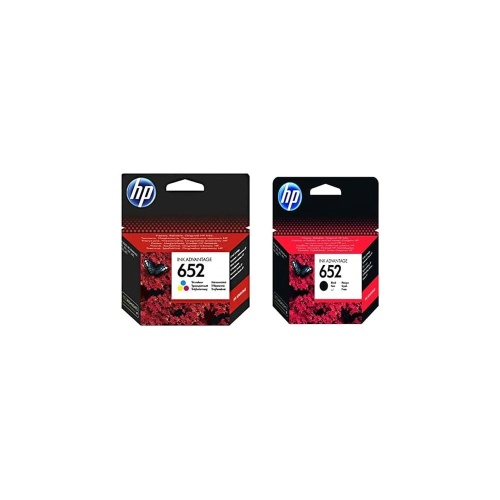 HP,F6V24AE 652 Black Ink Cartridges And Hp, Tri Color Ink Cartridge