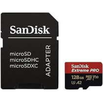 Sandisk Extreme Pro Microsdxc Uhs I Card With Adapter, 128 Gb SDSQXCY 128G GN6MA, Black, 128Gb Microsdxc