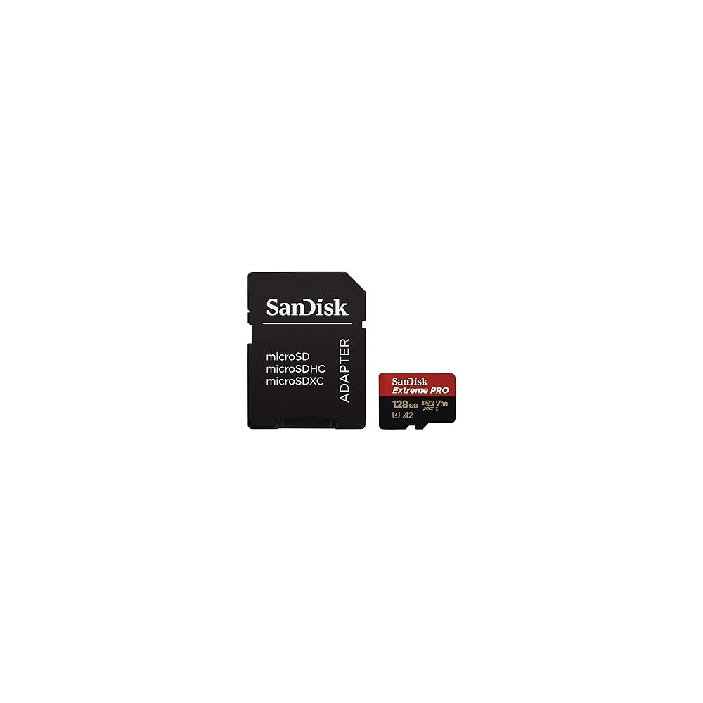 Sandisk Extreme Pro Microsdxc Uhs I Card With Adapter, 128 Gb SDSQXCY 128G GN6MA, Black, 128Gb Microsdxc