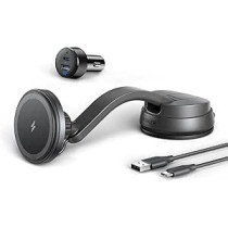 Anker Magnetic Wireless Charger Maggo, 613 Car Charging Mount With 2-Port Usb Charger, 5 Ft Usb-C To Usb-A Cable, Strong Alignment Only For Iphone 13, 12 /12 Pro /12 Max Mini