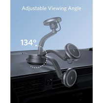 Anker Magnetic Wireless Charger Maggo, 613 Car Charging Mount With 2-Port Usb Charger, 5 Ft Usb-C To Usb-A Cable, Strong Alignment Only For Iphone 13, 12 /12 Pro /12 Max Mini