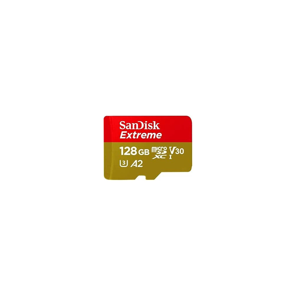 Sandisk 128Gb Extreme Microsd Uhs I Card For 4K Video On Smartphones, Action Cams And Drones 190Mb/S Read, 90Mb/S Write SDSQXAA 128G GN6MN, Red/Gold