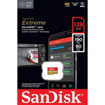 Sandisk 128Gb Extreme Microsd Uhs I Card For 4K Video On Smartphones, Action Cams And Drones 190Mb/S Read, 90Mb/S Write SDSQXAA 128G GN6MN, Red/Gold