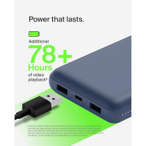 Belkin Usb C Portable Charger 20000 Mah, 20000 Power Bank With Type Input Output Port And 2 A Ports Included To Cable For Iphone, Galaxy, Blue