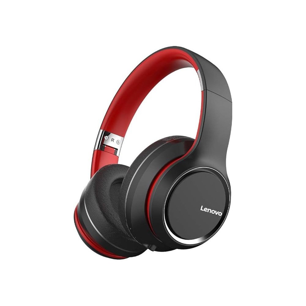 Lenovo Hd200 17Cm Bluetooth Wireless Over Ear Headphone, Black/Red