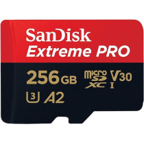 Sandisk 256GB Extreme Pro MicroSD Uhs I Card For 4K Video On Smartphones, Action Cams And Drones 200Mb/s Read, 140Mb/s Write, SDSQXCD 256G GN6MA, Red/Black