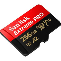 Sandisk 256GB Extreme Pro MicroSD Uhs I Card For 4K Video On Smartphones, Action Cams And Drones 200Mb/s Read, 140Mb/s Write, SDSQXCD 256G GN6MA, Red/Black