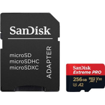 Sandisk 256GB Extreme Pro MicroSD Uhs I Card For 4K Video On Smartphones, Action Cams And Drones 200Mb/s Read, 140Mb/s Write, SDSQXCD 256G GN6MA, Red/Black
