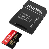 Sandisk 256GB Extreme Pro MicroSD Uhs I Card For 4K Video On Smartphones, Action Cams And Drones 200Mb/s Read, 140Mb/s Write, SDSQXCD 256G GN6MA, Red/Black