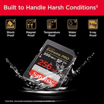 Sandisk 256GB Extreme Pro Sdxc Card Plus RescuePRO Deluxe, Up To 200Mb/s, Uhs I, Class 10, U3, V30, SDSDXXD 256G GN4IN, Black