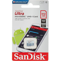 Sandisk 512GB Ultra Microsdxc Uhs 1 Card 100Mb/s, SDSQUNR-512G-GN3MN, Grey